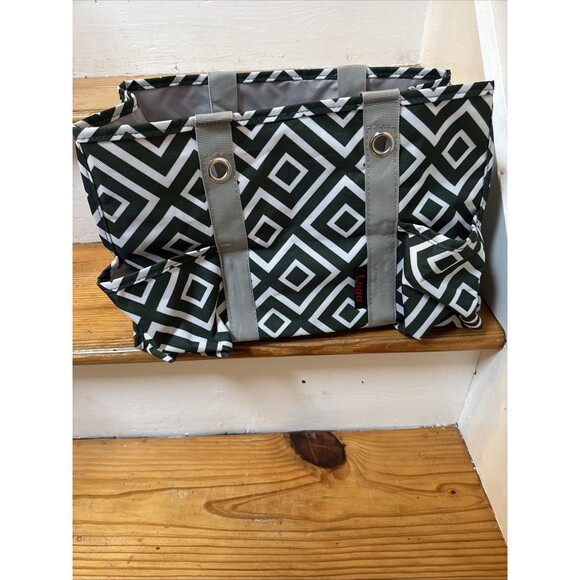 EUC Green Geometric New York Jets Structured Tote Shopping Bag - Picture 4 of 5